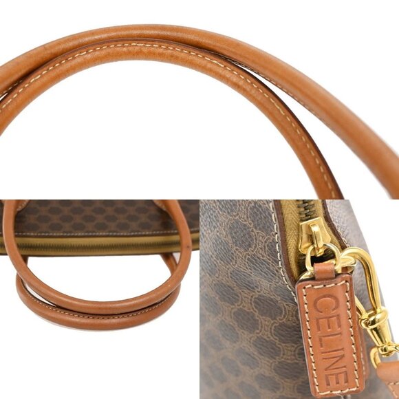 CELINE Macadam Pattern 2Way Shoulder Bag PVC Leather Brown Italy GHW 31TA030 - Picture 9 of 16